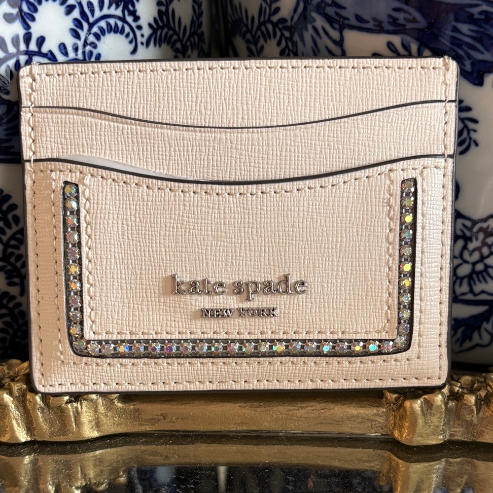 Kate Spade Card Holder with Sparkling Trim